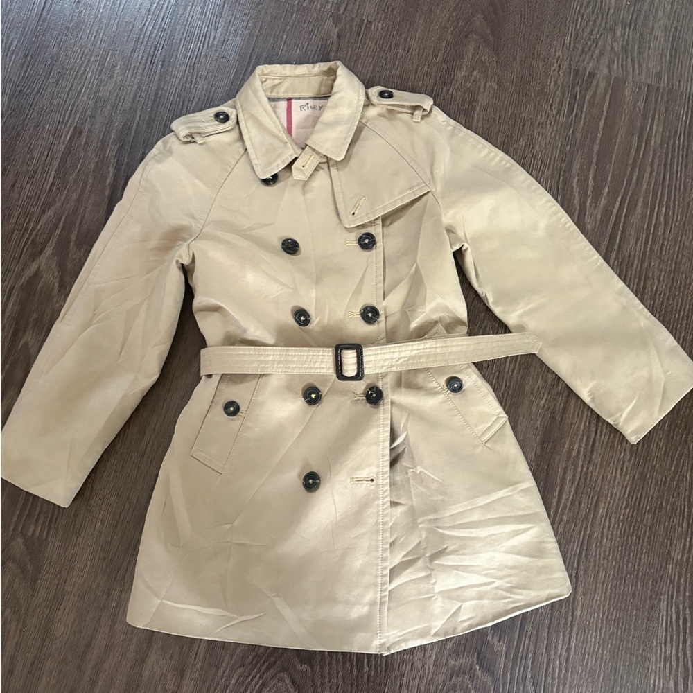Burberry Beige Double-Breasted Kids Trench Coat with Belt size 6